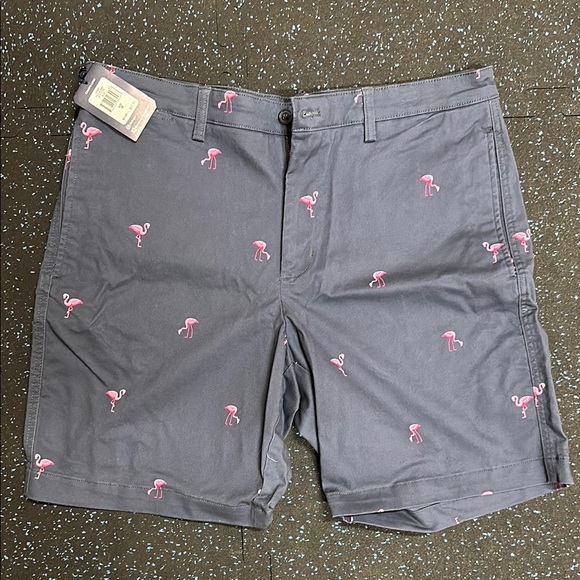 Chaps Flamingo Print Men's Shorts - Navy - Picture 1 of 4
